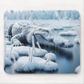 alligator in moeras met sneeuw muismat (Voorkant)