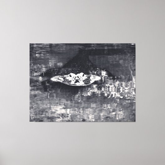Alligator in Mysterieuze Wateren Canvas Afdruk (Voorkant)