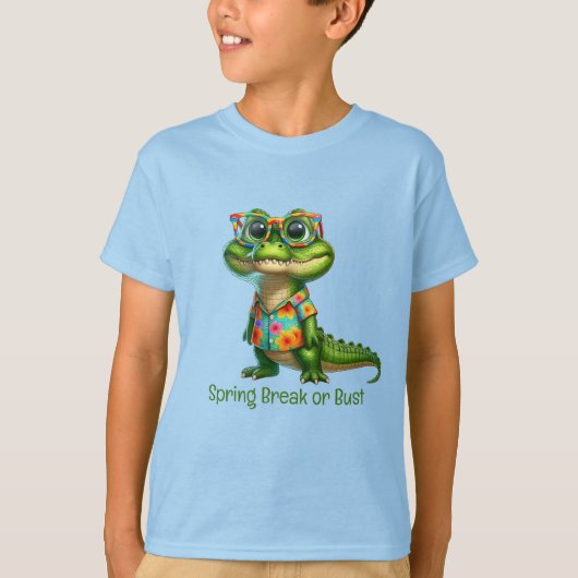 Alligator in tropisch Shirt (Voorkant)