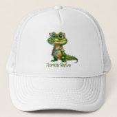 Alligator in tropisch Shirt Trucker Pet (Voorkant)
