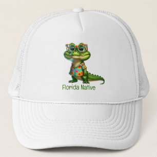 Alligator in tropisch Shirt Trucker Pet