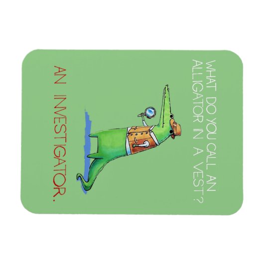 Alligator Investigator Vest Crocodile Animal Funny Magneet (Horizontaal)