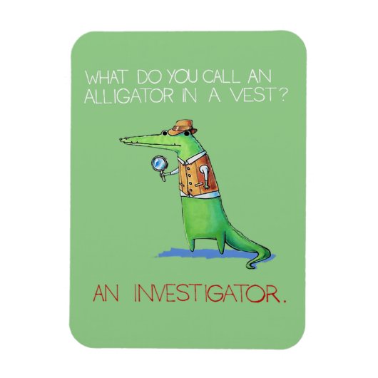 Alligator Investigator Vest Crocodile Animal Funny Magneet (Verticaal)