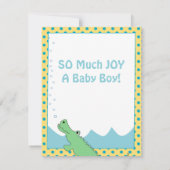 Alligator Jongens Baby Shower Uitnodigingen (Achterkant)