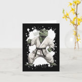 Alligator Karate Dierenvechter Judo Kaart (Gele Bloem)