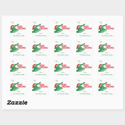 Alligator Kerst aangepaste sticker (Vel)
