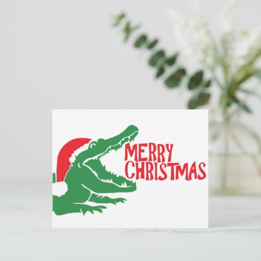 Alligator kerst briefkaart (Staand voorkant)