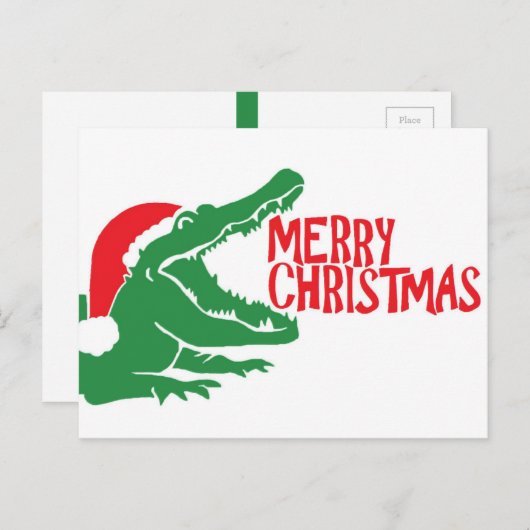Alligator kerst briefkaart (Voorkant / Achterkant)