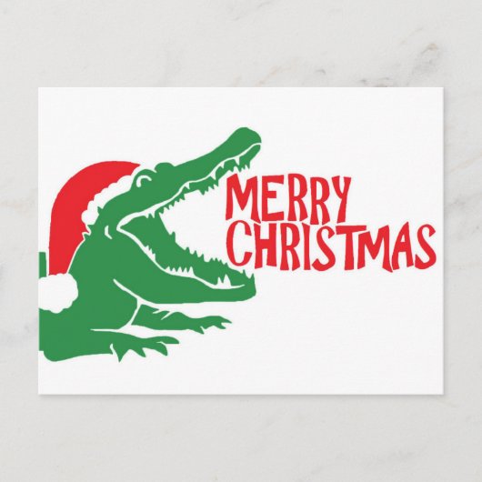 Alligator kerst briefkaart (Voorkant)