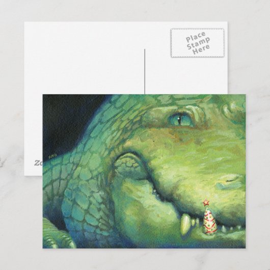 Alligator Kerst Kaart (Voorkant / Achterkant)