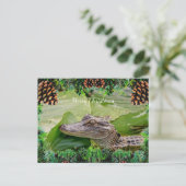 Alligator Kerst Kaart (Staand voorkant)