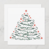 Alligator Kerstboom Grappige Krokodil Florida  Feestdagenkaart (Voorkant / Achterkant)