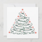 Alligator Kerstboom Grappige Krokodil Florida  Feestdagenkaart (Voorkant)