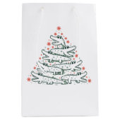 Alligator Kerstboom Grappige Krokodil Florida Medium Cadeauzakje (Voorkant)