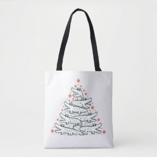 Alligator Kerstboom Grappige Krokodil Florida  Tote Bag