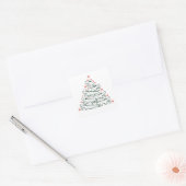 Alligator Kerstboom Grappige Krokodil Florida Vierkante Sticker (Envelop)