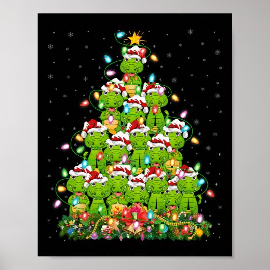 Alligator Kerstboom verlichting Santa Alligator Ch Poster (Voorkant)