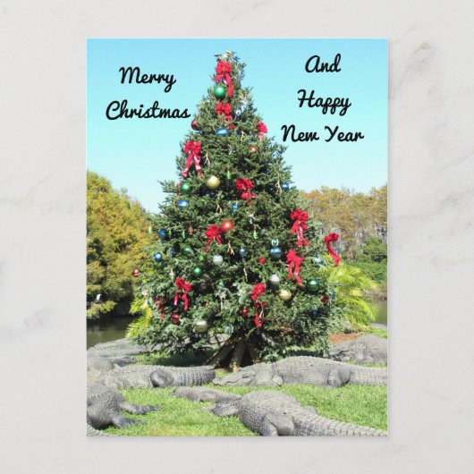 Alligator-kerstBriefkaart Briefkaart (Voorkant)