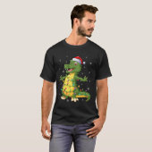 Alligator kerstkerstkerstkerstverlichting Klassiek T-shirt (Voorkant volledig)