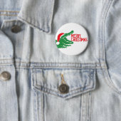 Alligator kerstmis ronde button 5,7 cm (In situ)