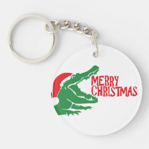 Alligator kerstmis sleutelhanger