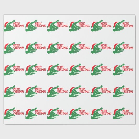 Alligator kerstpapier cadeaupapier (Vlak)