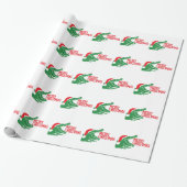 Alligator kerstpapier cadeaupapier (Uitgerold)