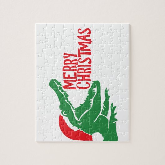Alligator kerstpuzzel legpuzzel (Verticaal)
