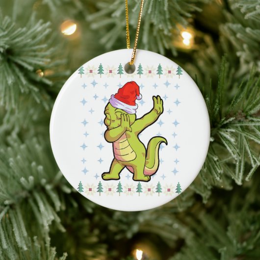 Alligator kerstShirt Santa Hat Crocodile Love Keramisch Ornament (Boom)