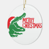 Alligator kerstversiering keramisch ornament (Links)