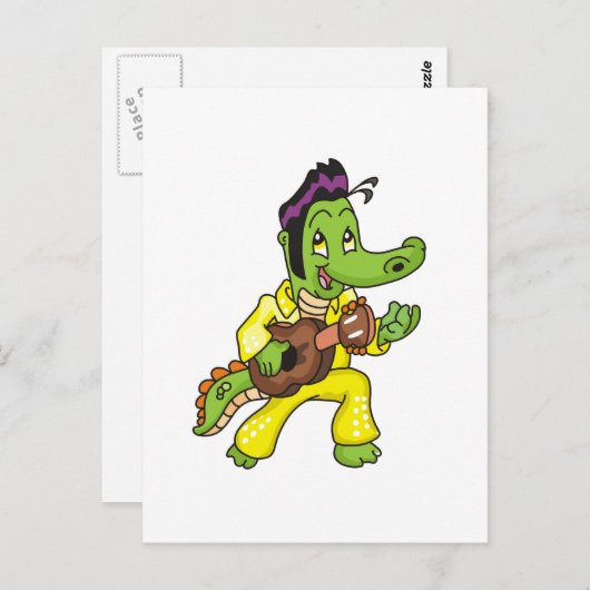 Alligator King met Guitar T-shirts en Gifts Briefkaart (Voorkant / Achterkant)