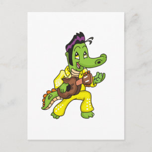 Alligator King met Guitar T-shirts en Gifts Briefkaart