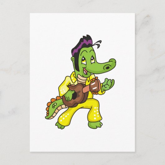 Alligator King met Guitar T-shirts en Gifts Briefkaart (Voorkant)