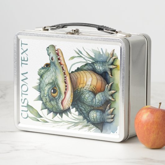 Alligator Krokodil baby dier waterverf school (In situ)