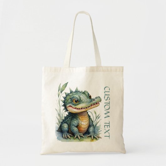 Alligator Krokodil baby dier waterverf school Tote Bag (Voorkant)