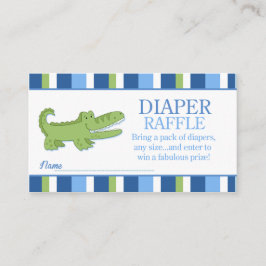 Alligator / Krokodil Baby Shower Luier Raffle Informatiekaartje