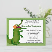 Alligator/krokodil Baby shower Uitnodiging (Staand voorkant)