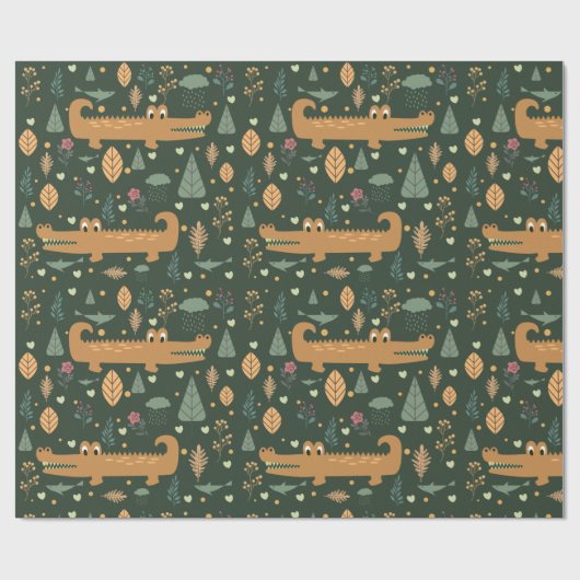 Alligator/krokodil Cadeaupapier (Vlak)