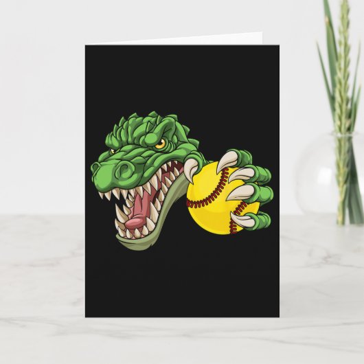 Alligator Krokodil Dinosaur Zachta Karakter Kaart (Voorkant)