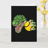 Alligator Krokodil Dinosaur Zachta Karakter Kaart (Gele Bloem)