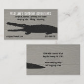 Alligator | Krokodil op houtstijl Visitekaartje (Voorkant / Achterkant)