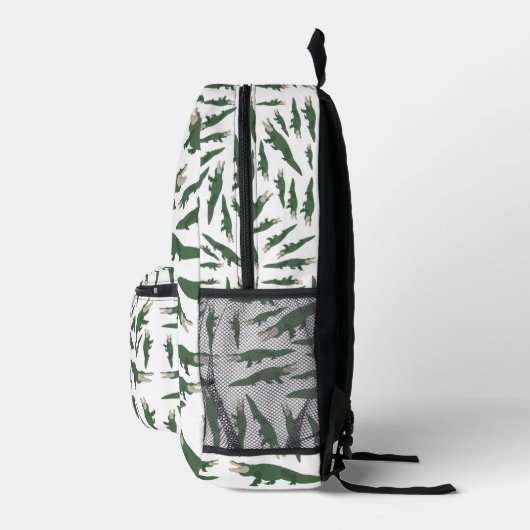 Alligator Krokodil Patroon School Aangepaste naam Bedrukte Rugzak (Rechts)