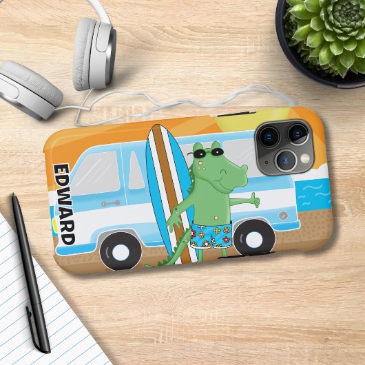 Alligator krokodil Retro Van Sunshine Surven Board Case-Mate iPhone Case