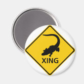 Alligator kruising snelweg teken magneet (Voorkant / Achterkant)