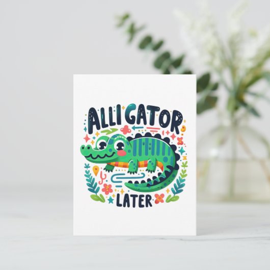 Alligator later briefkaart (Staand voorkant)
