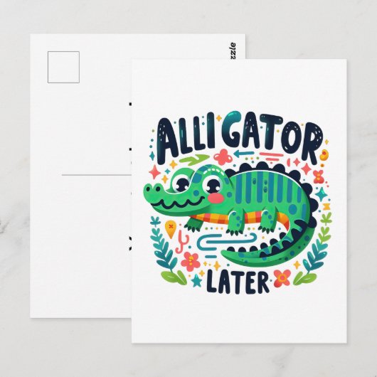Alligator later briefkaart (Voorkant / Achterkant)