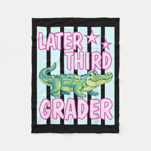 Alligator Later Derde Leerjaar Laatste Dag School Fleece Deken (Voorkant)