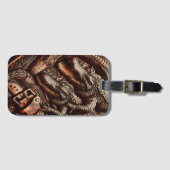 Alligator lederen snijwerk bagagelabel (Voorkant (horizontaal))