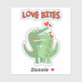 Alligator Liefde Bites Valentijn Sticker (Vel)