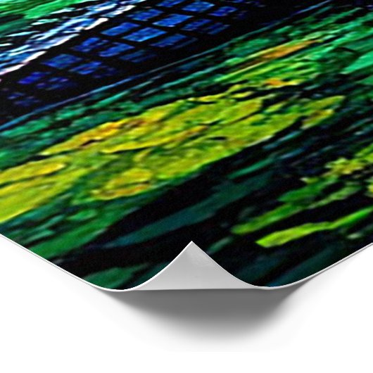 Alligator-Lined Riverbank bij zonsondergang Poster (Hoek)